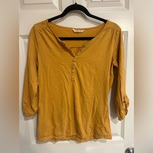Mustard yellow blouse size medium 100% cotton